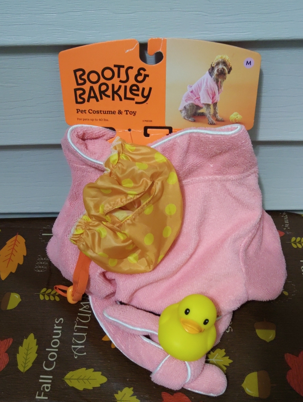 Boots & Barkley Pink Kids' Bath Hooded Towel with Yellow Duck Toy